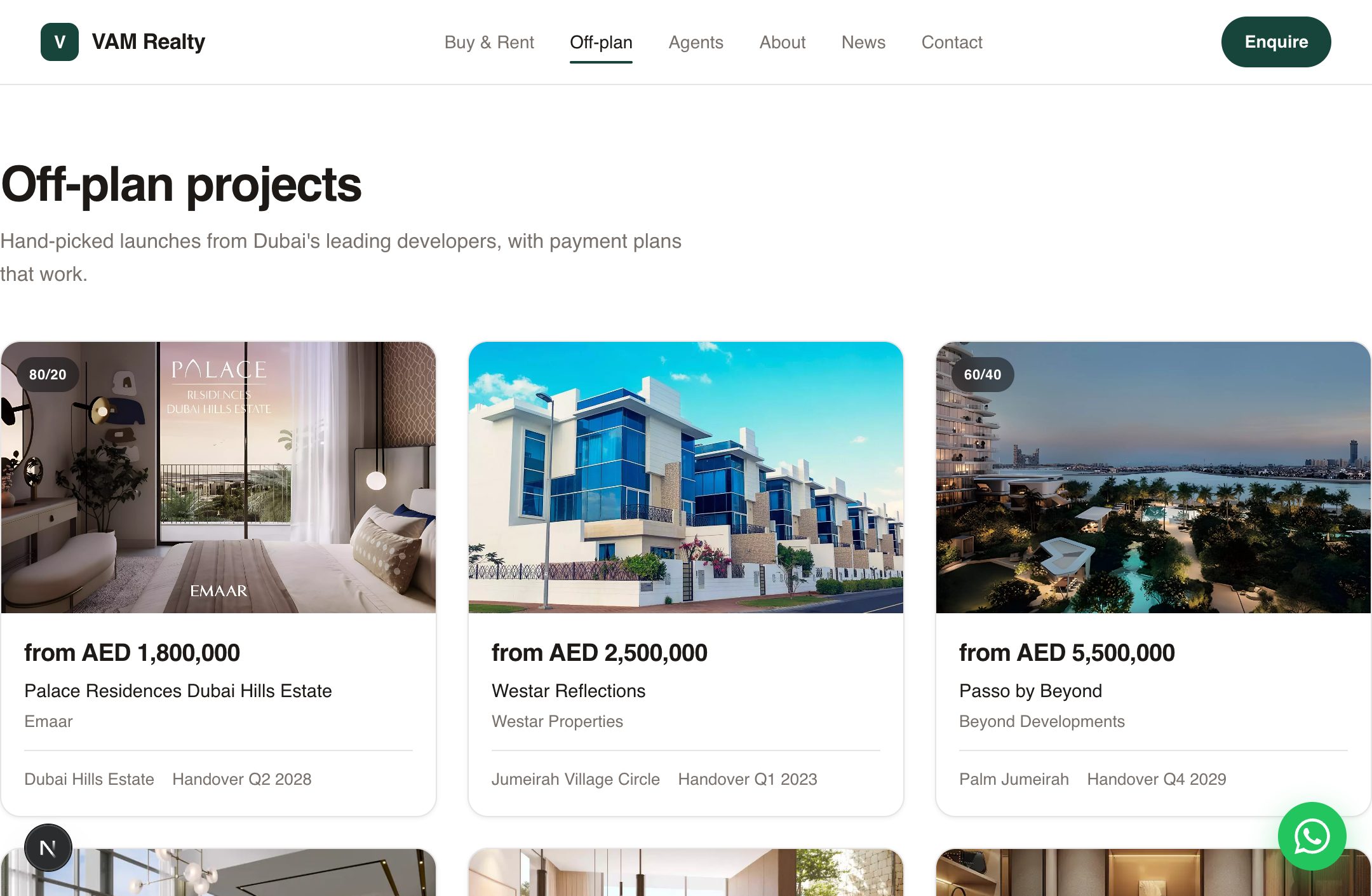 Real Dubai off-plan projects on a Propaza site