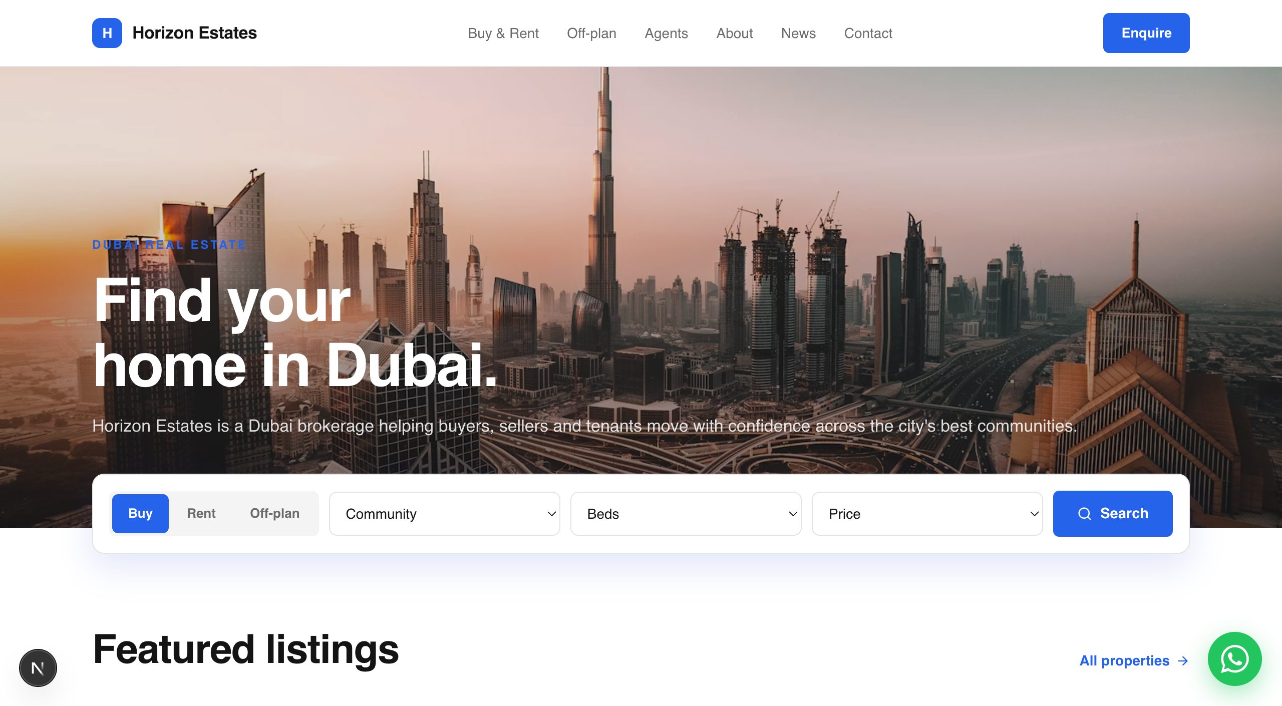 A live Propaza brokerage website